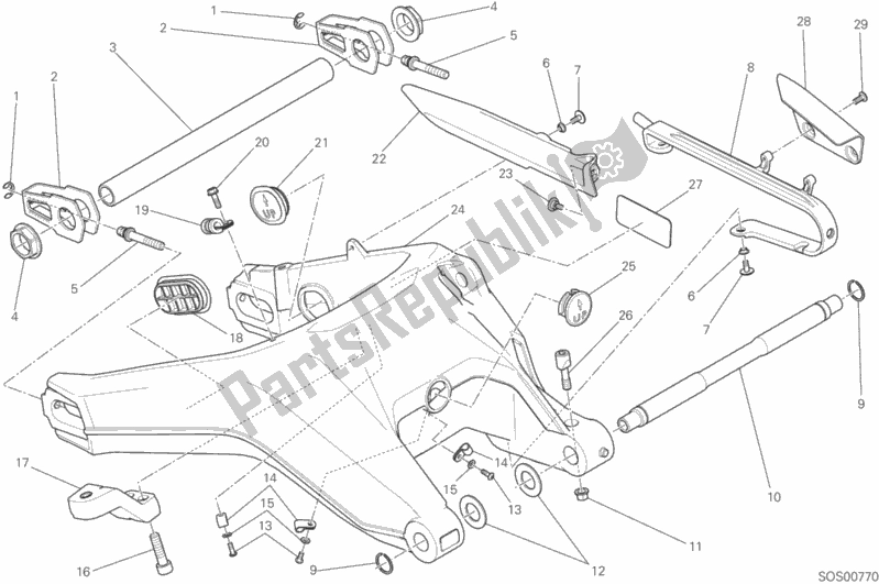 Tutte le parti per il 027 - Forcellone Posteriore del Ducati Scrambler Icon Thailand 803 2018